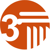 pillar icon with number 3 icon