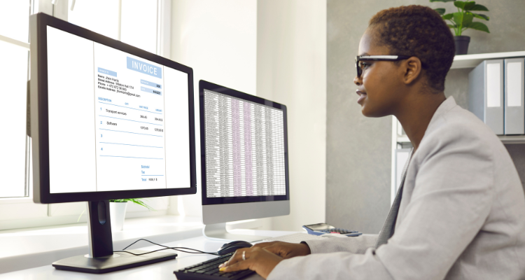 female working at computer