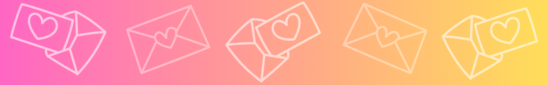 envelope and envelope with letter and hearts